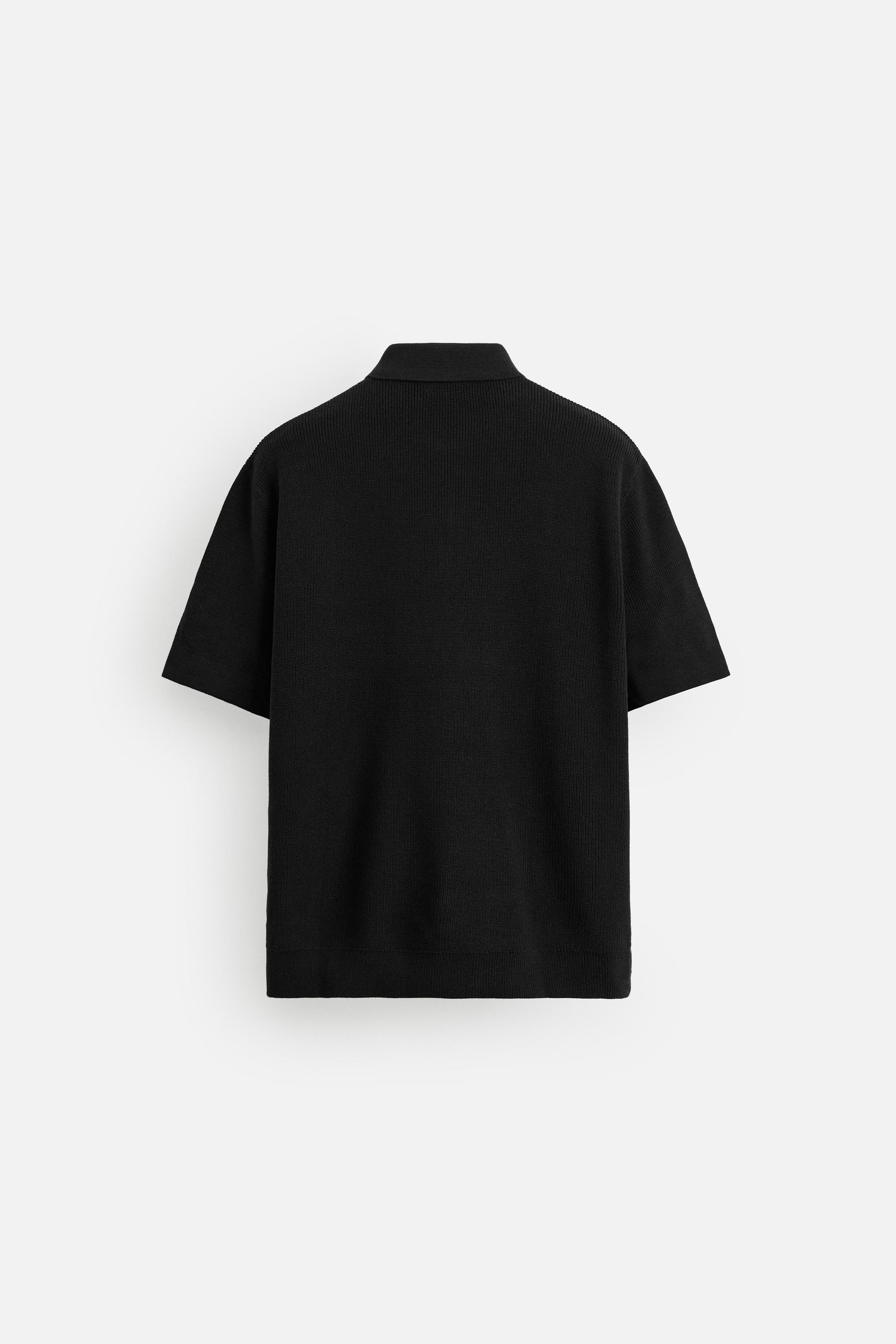 PURL KNIT ZIPPER POLO SHIRT